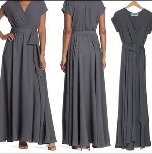 Meghan LA Jasmine Maxi Dress Small Steel Gray